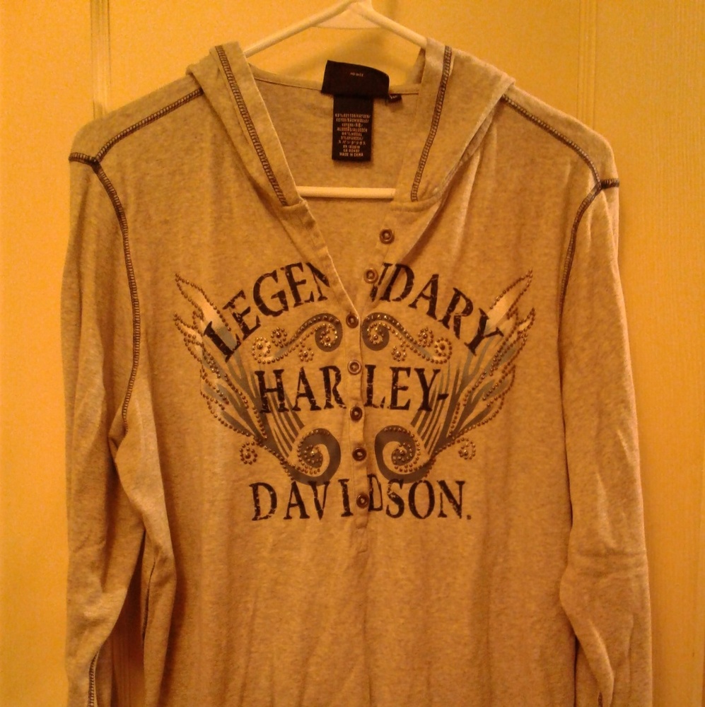 Harley Davidson hooded henley